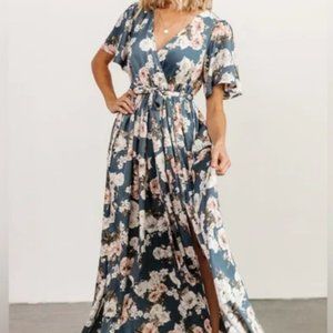 Baltic Born Sicily Blue Floral Maxi Dress Medium